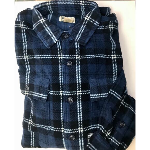 L.L. Bean Other - L.L. Bean FLEECE PLAID Button-Up Shirt | Mens M Tall | Blue NEW!